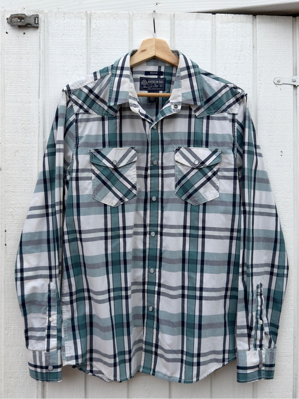 American Rag Cie Western Plaid Button-Up Shirt